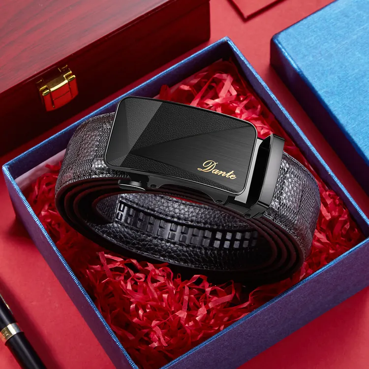 【头层牛皮】Dante男士真皮皮带自动扣男裤带送老公送父亲礼盒-ZX