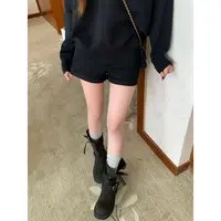 【超绝基础】美式辣妹显瘦黑色ins百搭直筒热辣短裤H567