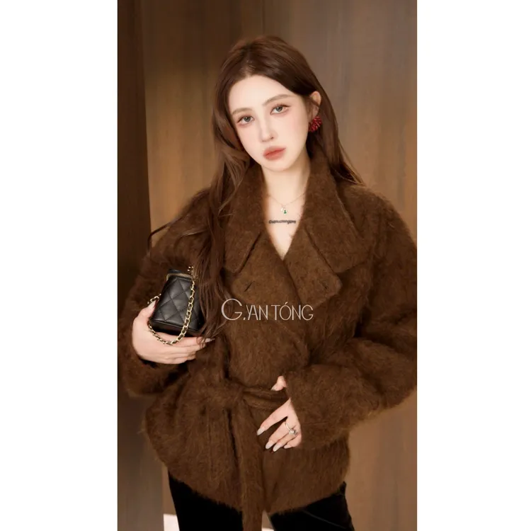 G. yantong/郭彦彤小众山羊绒短款大衣冬款保暖高端收腰WT1063