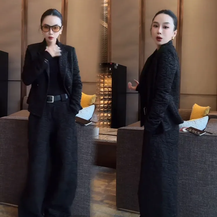 2025秋冬新款时尚显瘦气质网红高档套装女高级百搭宽松大码两件套
