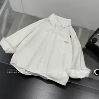 阿卷春秋装儿童韩版时尚休闲细条纹百搭翻领长袖衬衫上衣HCXZ4495