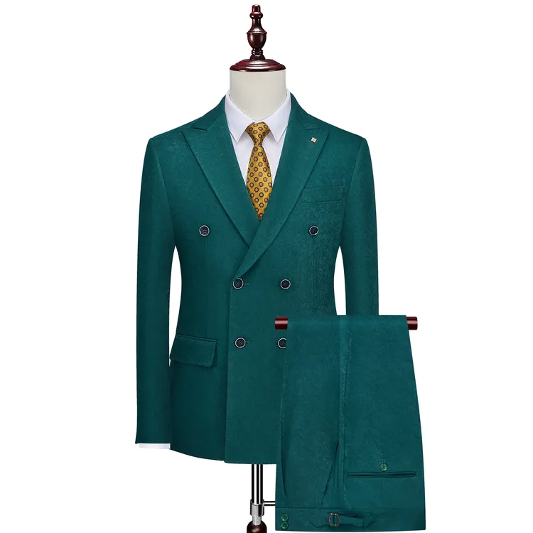 【四季款】男西服套装晚礼服宴会婚礼加大码印花西装套装夜店两件套