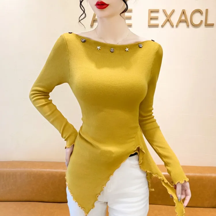 洋气2025秋季新款可外穿绑带打底长袖针织毛衣女修身显瘦绝美上衣