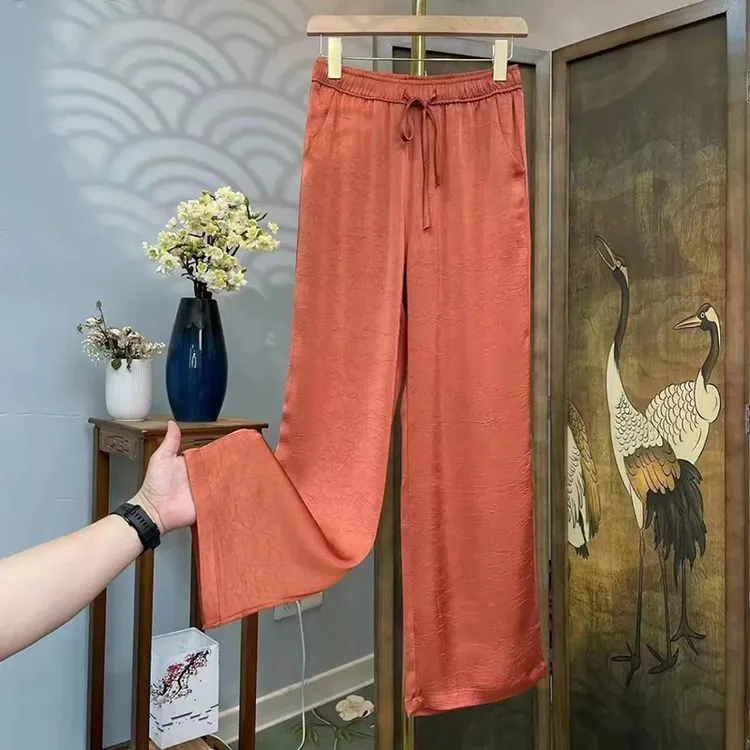 阔腿裤民族风女装棉麻长裤2025年夏季新款休闲裤纯色简约宽松显瘦
