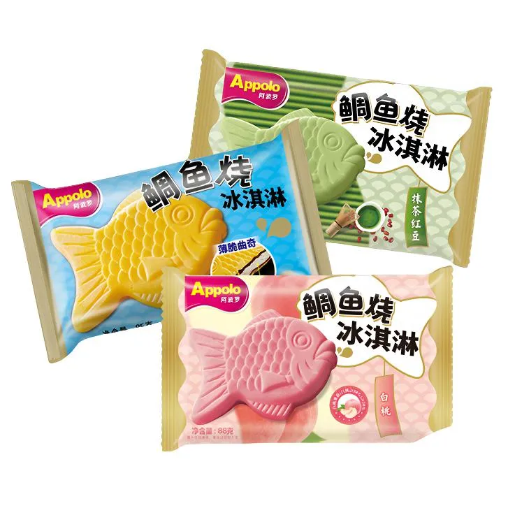 【融化包赔】阿波罗鲷鱼烧冰淇淋网红薄脆曲奇雪糕网红冰激凌冷饮