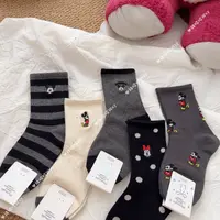 【小亚专属童袜】25年秋款米奇TB腊肠狗ins个性布标堆堆袜
