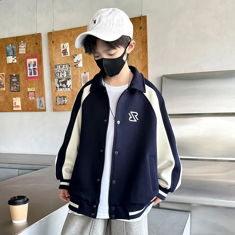 儿童装男童春秋款棒球服外套2025新款男孩秋装上衣大男孩宽松痞帅