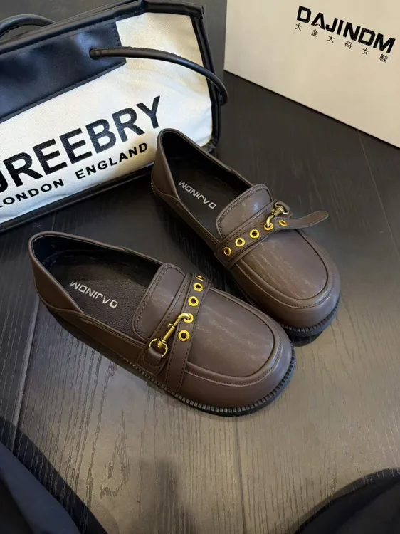 大金大码女鞋40-43秋季新款法式百搭乐福鞋