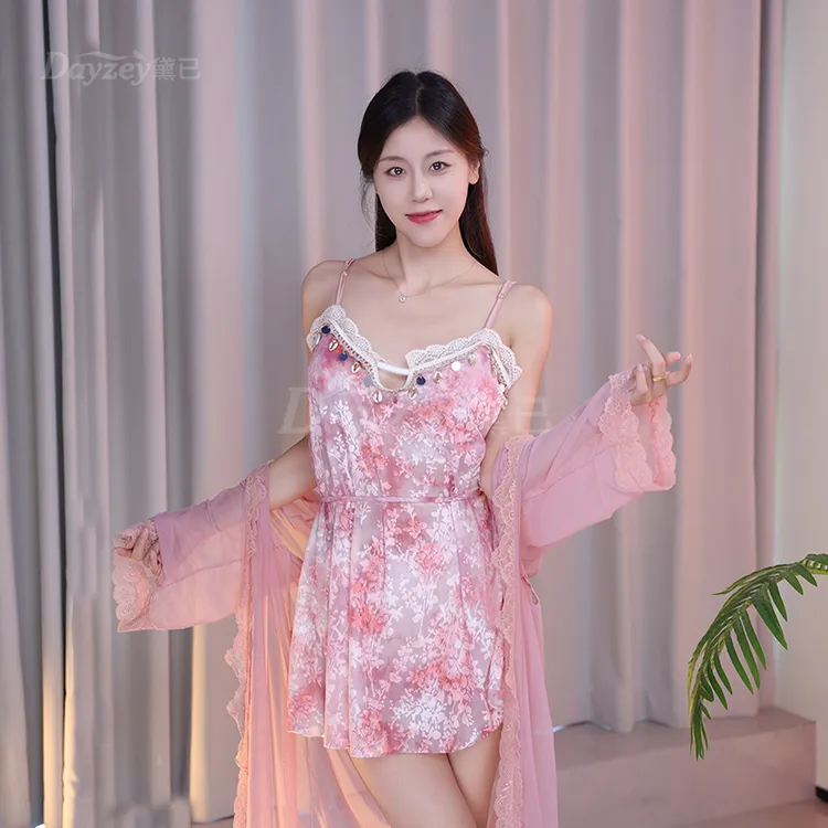 【千千花都】新款扎染轻奢高定小众设计款女士睡裙家居服睡衣套装