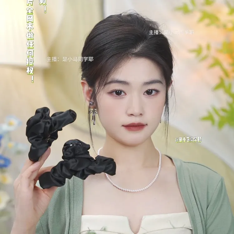 简约闪光褶皱小抓夹气质网红发夹女国潮时尚头饰