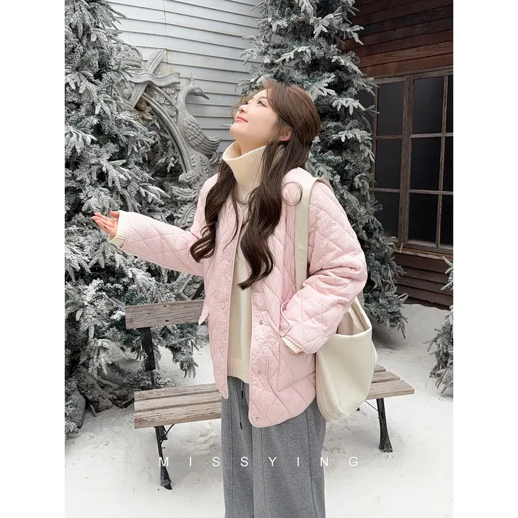 应小姐【心动缪斯】微胖大码显瘦冬季保暖90白鸭绒加厚短款羽绒服