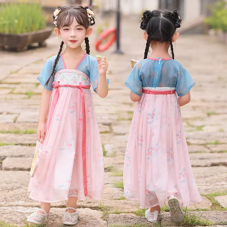 汉服女童2025春秋儿童中秋节幼儿园演出服国风连衣裙女孩表演襦裙