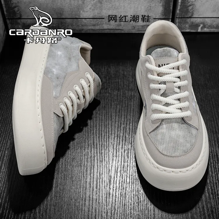 意大利卡丹路男鞋夏季透气软底防滑帆布鞋男百搭潮流运动休闲板鞋
