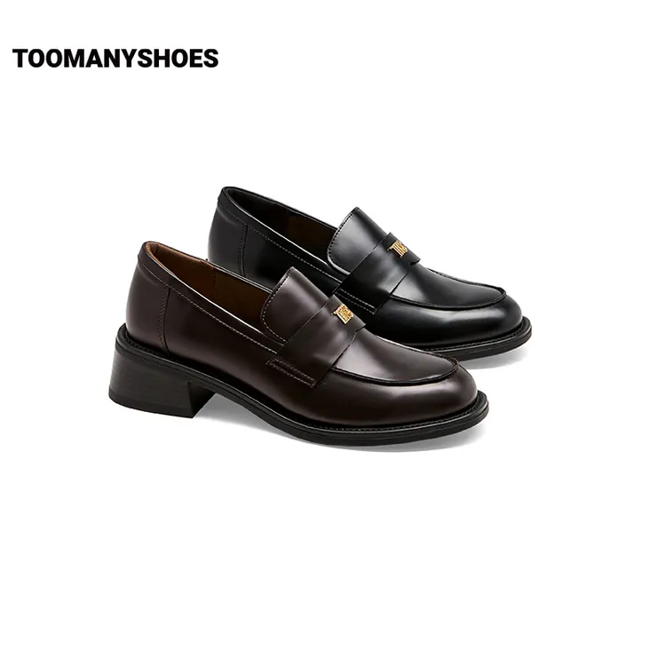 Toomanyshoes女鞋2025新款西岸剧院英伦风jk小皮鞋复古厚底乐福鞋