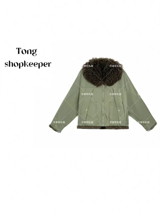 QJ/彤掌柜1682646 秋冬25秀款皮毛一体兔毛内胆定制静奢时尚外套