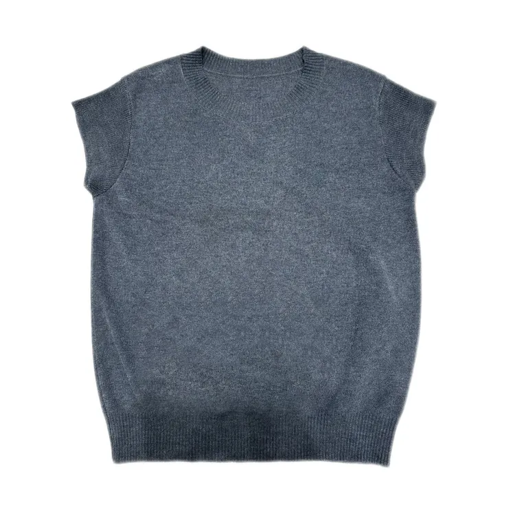 开店福利清货价 圆领针织短袖上衣 通勤出游时尚气质百搭藏肉针织