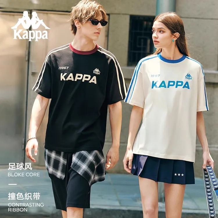 KAPPA/背靠背运动宽松短袖T恤纯棉舒适时尚户外休闲情侣夏季上衣