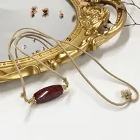 含辰砂工艺品【小宝珠宝】17  T40792-朱砂项链26.5*10mm多样性发一