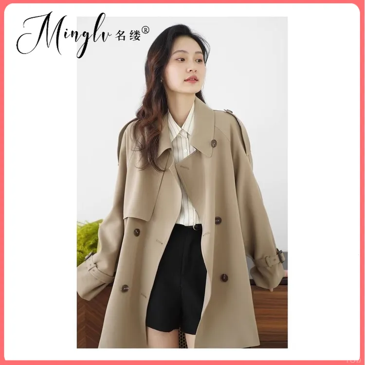 2025风衣外套女秋季名缕女装休闲宽松新款小个子中长款风衣赫本