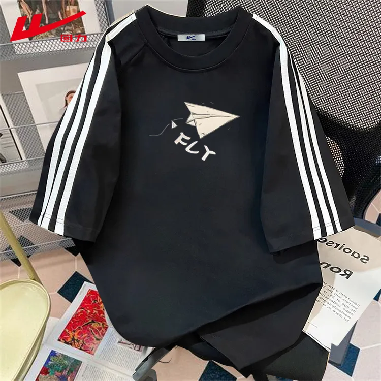回力纯棉短袖T恤男女宽松运动情侣圆领上衣夏季夏装小众嘻哈穿搭