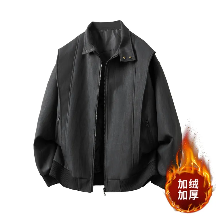 NINEDAO/玖岛秋冬潮流ins风美式休闲上衣夹克外套男百搭皮衣棉衣