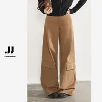【秋季枫叶】设计感美式复古宽松直筒休闲工装阔腿休闲弯刀裤H711