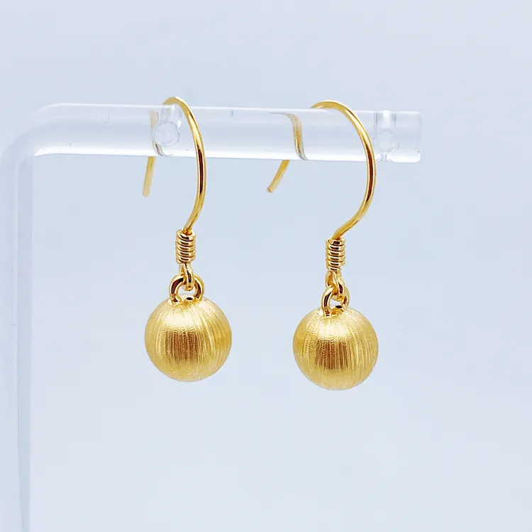 足金999黄金拉丝球金耳钩 2.82 2512011003-