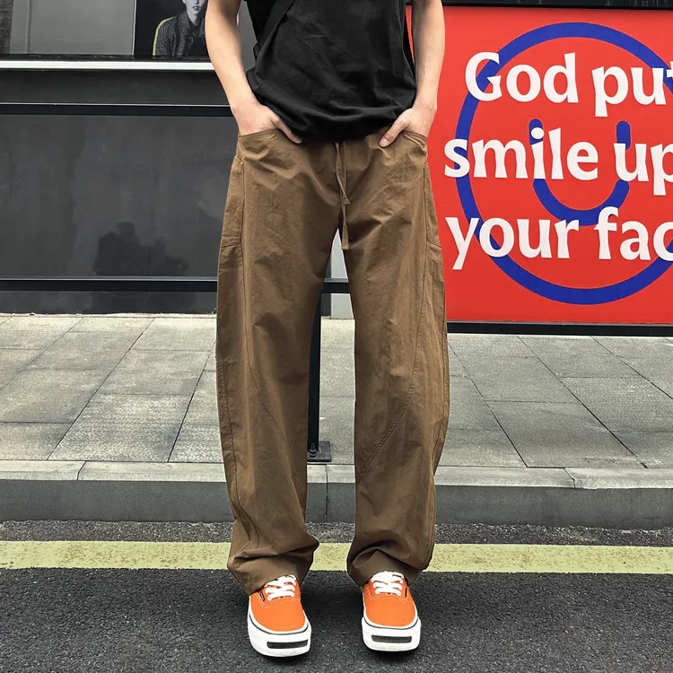 QUALCOMM美式速干弯刀裤子男夏季薄款伞兵工装裤日系直筒休闲长裤