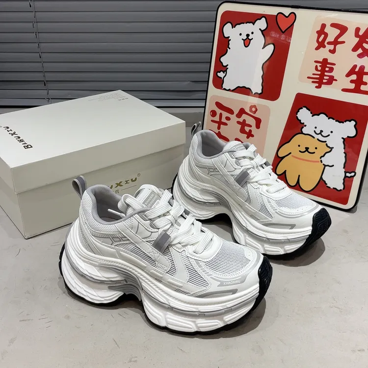 刘亦菲同款老爹鞋女2025春夏新款厚底增高单网透气百搭运动休闲鞋