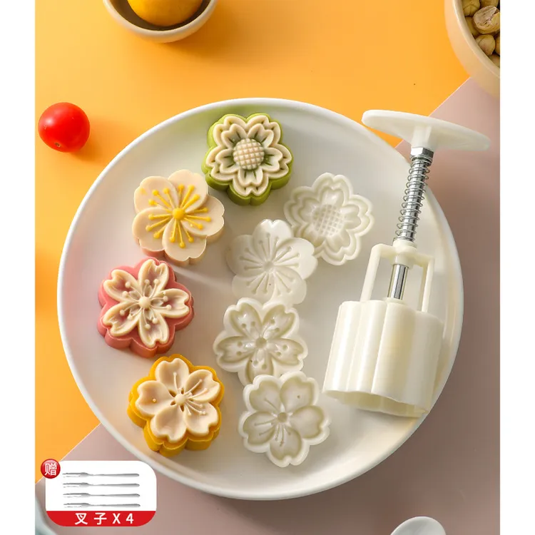 中秋节家用手压式月饼模具50g冰皮绿豆糕家庭diy按压月饼模磨具
