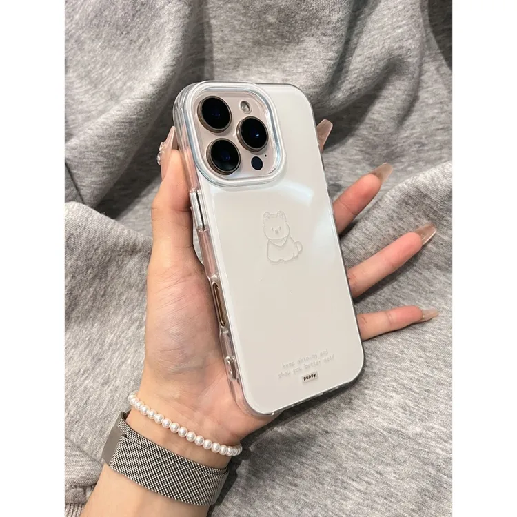 可爱线条小西高地适用16Promax手机壳15保护套14小众13大孔12防摔