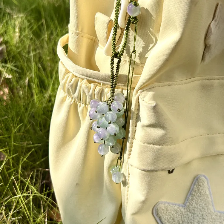 【香蕉】遇阳光变色葡萄挂件diy材料包葡萄编织包包挂件钥匙扣挂件