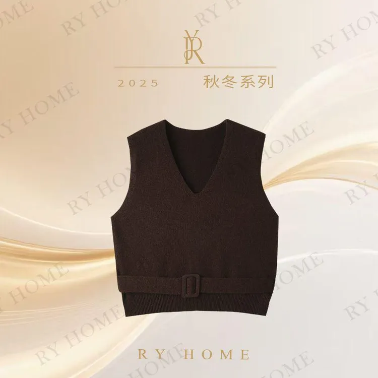 【容雨RYHOME】羊毛混纺V领坎肩简约马甲253MJ1639