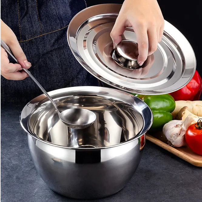 不锈钢装油盆带盖家用猪油缸子厨房商用大容量加深加厚耐高温防烫