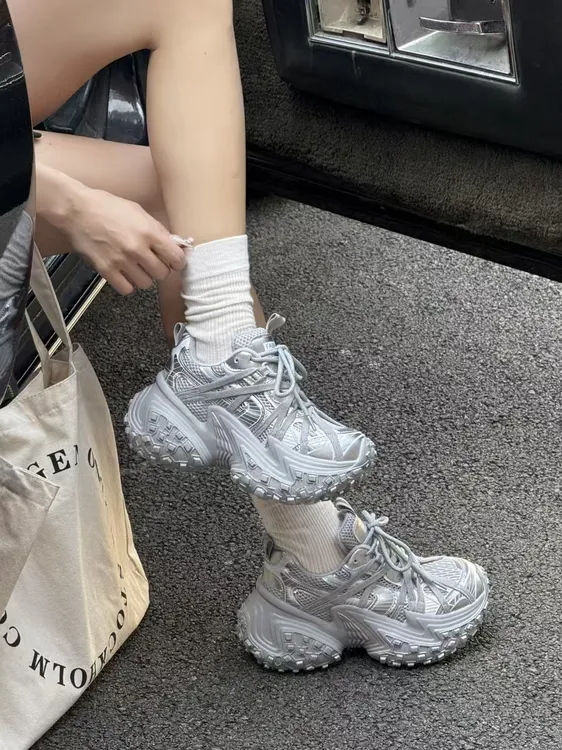 02565厚底增高单网蜘蛛老爹鞋女