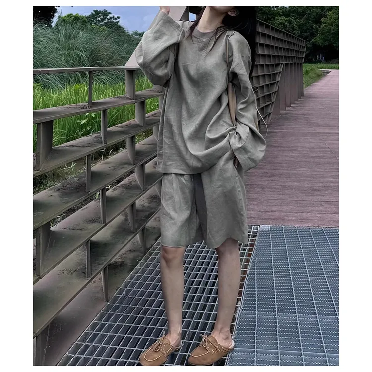 （运补6）老钱风宽松上衣女2025年秋季新款简约时尚防晒长袖上衣