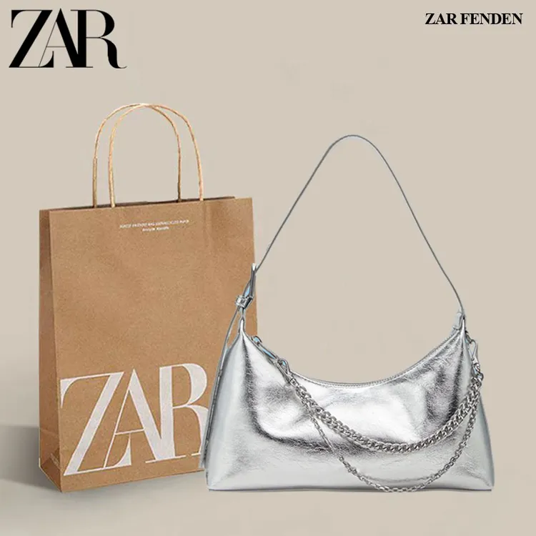 ZAR FENDEN柔软拉链式法棍腋下包2025新款小众高级感单肩斜挎包