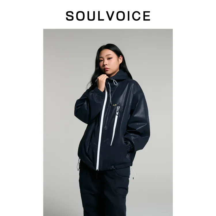 SOUL VOICE复古美式休闲连帽夹克外套防风工装皮衣秋装上衣FFC009
