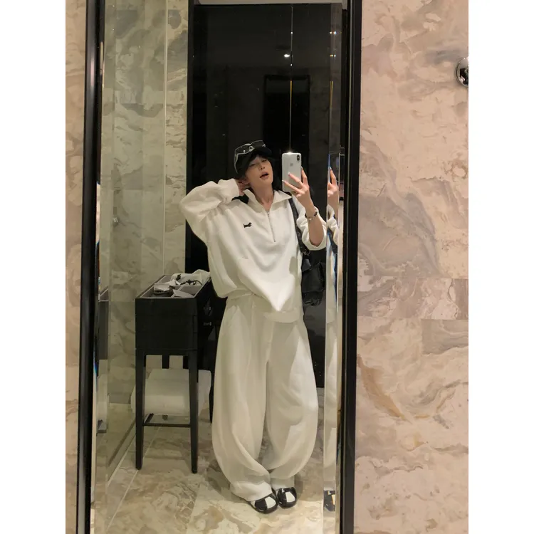 现货【奔跑小狗】秋季新款长袖卫衣两件套女韩版卫裤套装62514