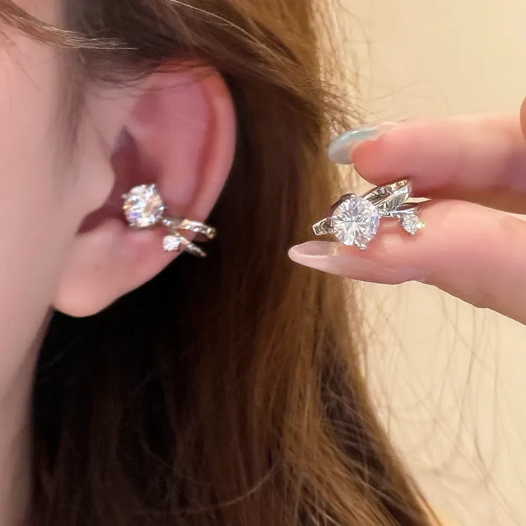 铜合金耳饰 小灯泡闪锆耳骨夹无耳洞耳夹绝美耳饰女耳环