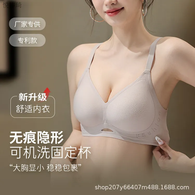 薄款聚拢内衣女舒适无痕防下垂收副乳小胸托高跨境文胸M至XL
