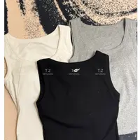 【婷子定制】~150小个子春夏款基础百搭自带胸垫刺绣背心B1117