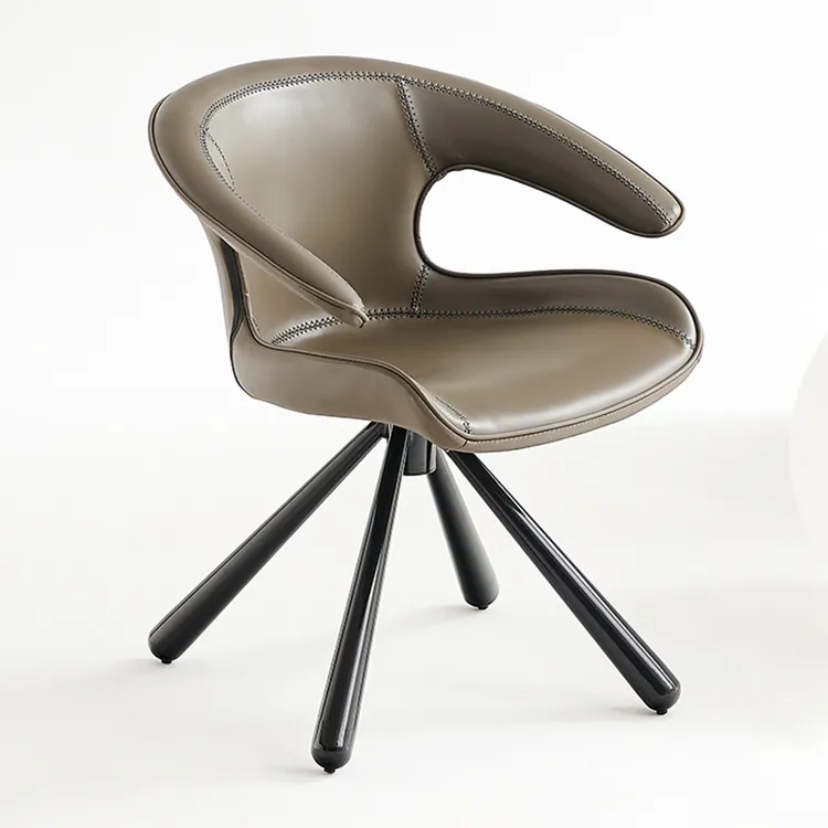 意式轻奢风格餐椅可旋转家用餐椅书房椅化妆椅高级感餐厅靠背椅