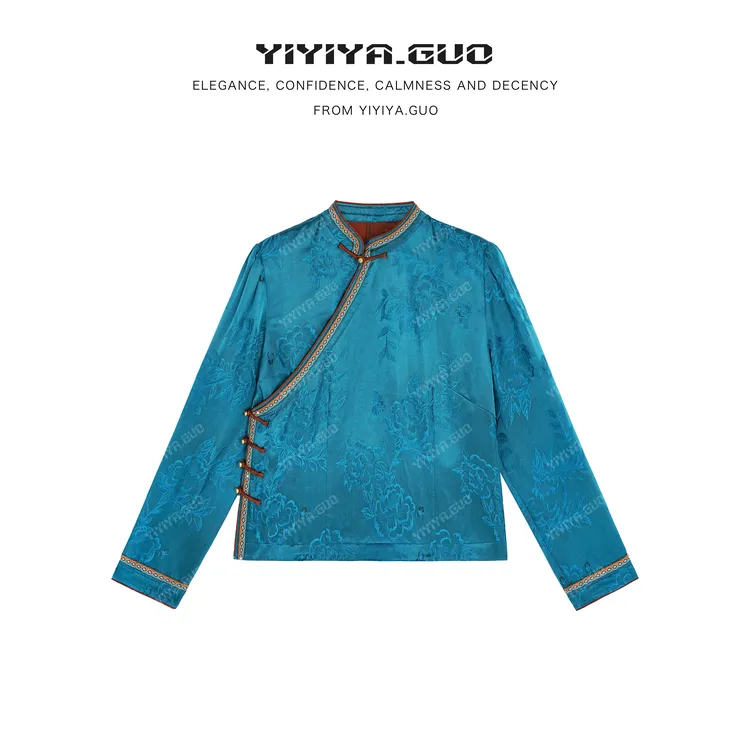 yiyiya.Guo艺艺吖【美人心】提花斜襟立领上衣080224SS52