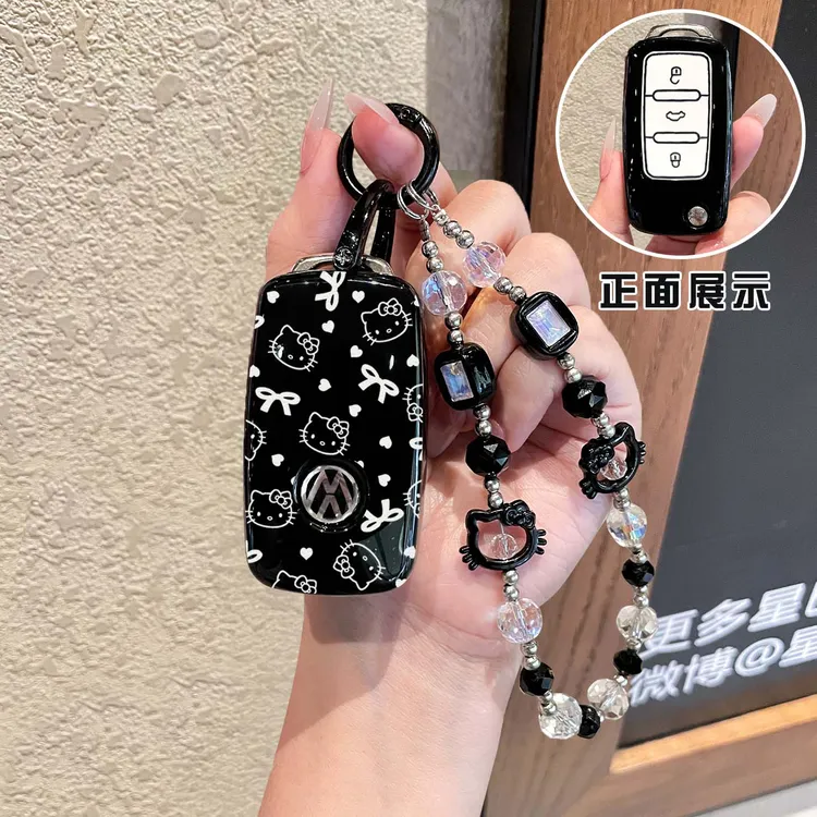 大众宝来钥匙套朗逸老款捷达甲壳虫保护壳朗行高尔夫6可爱kt猫扣