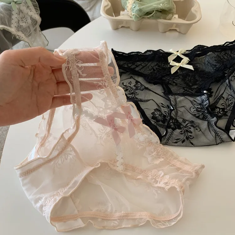 10A抗菌档性感蕾丝内裤女士低腰纯欲透气棉档无痕三角裤少女