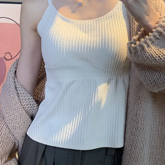 春夏显瘦打底吊带内搭外穿美背文胸一体防走光白色长款百搭上衣女