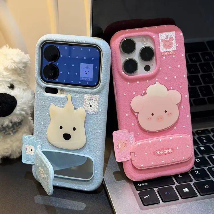 奥菲顿西高地粉猪标签支架适用苹果17/16手机壳小米vivo华为oppo