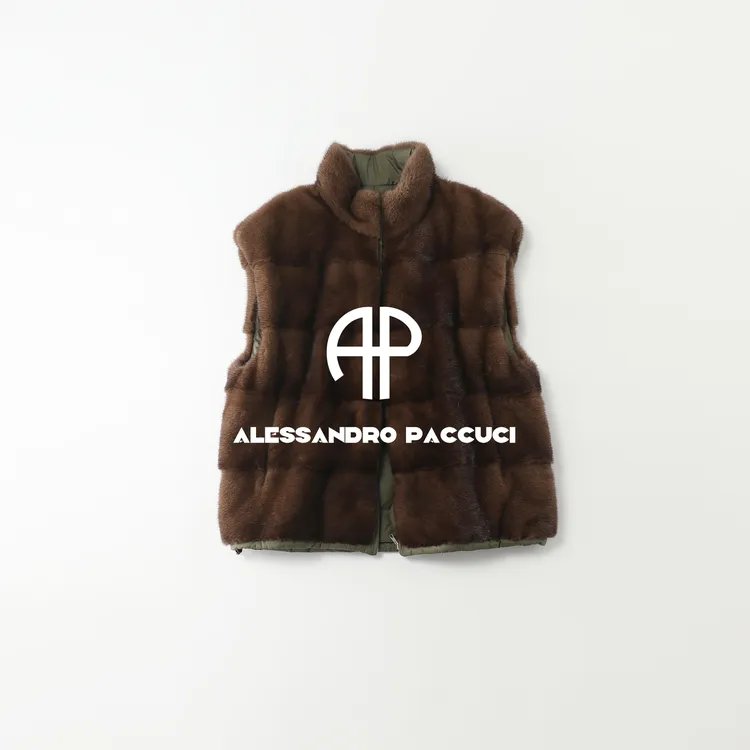 SAGA✖AP洛哥54081CS【双面穿鹅绒貂】进口水貂+匈牙利95白鹅绒马甲