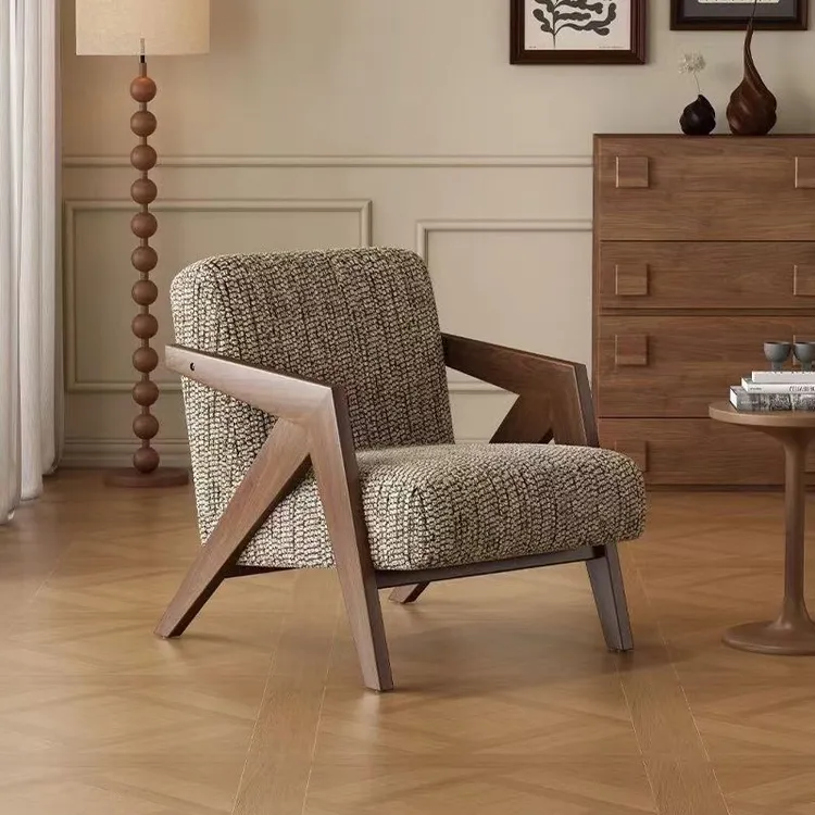 【高定款】中古风理查德沙发椅家用实木阳台民宿简约单人沙发